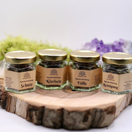 Räuchermischungen – 4er Set (Reinigung • Fülle • Klarheit • Schutz)