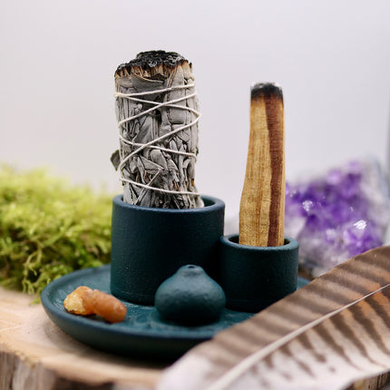 Räucher-Set „Reinigung & Klarheit“ – Smudge Bowl mit Weißem Salbei & Palo Santo