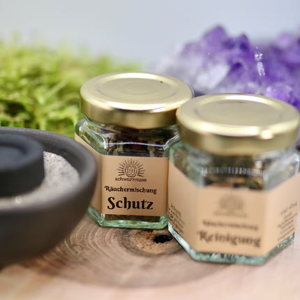 Beginner Räucher-Set „Elemente der Balance“ – Ton-Schale mit Kohle, Sand & 2 Räuchermischungen