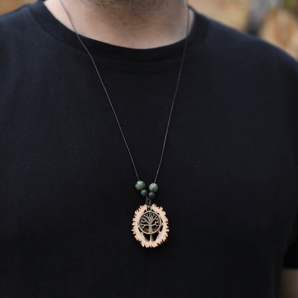 Schwarznuss Scheibe – Lebensbaum & Serpentin