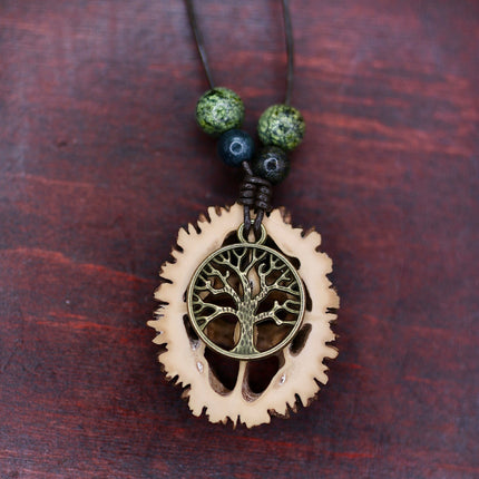 Schwarznuss Scheibe – Lebensbaum & Serpentin