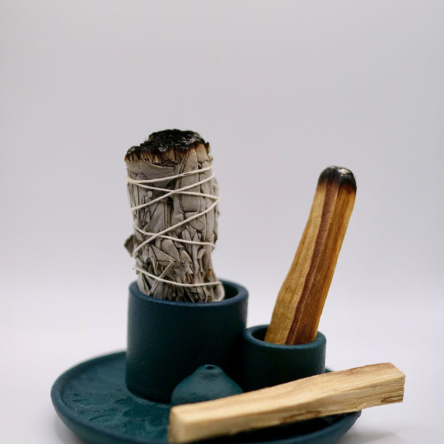 Räucher-Set „Reinigung & Klarheit“ – Smudge Bowl mit Weißem Salbei & Palo Santo
